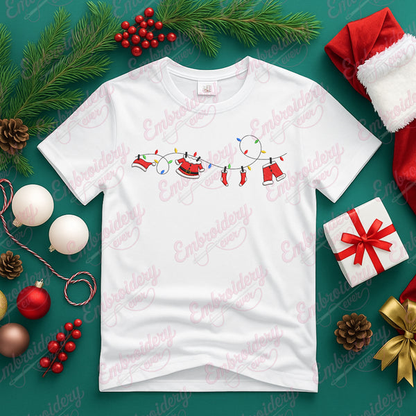 Christmas Clothesline Embroidery Design