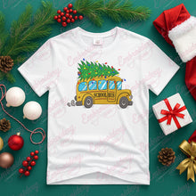 Christmas Tree On School Bus Embroidery Design