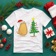 Christmas Cat And Tree Embroidery Design