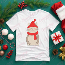Christmas Hat And Scarf Cat Embroidery Design