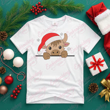 Christmas Highland Cow Embroidery Design
