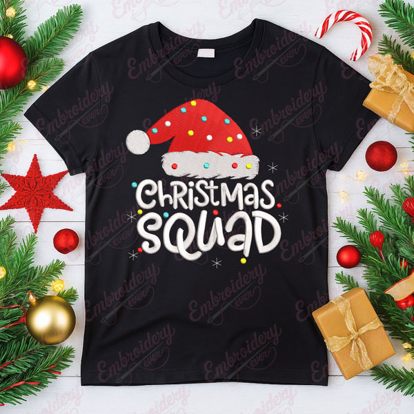 Christmas Squad Santa Hat Embroidery Design