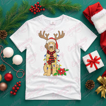 Christmas Goldendoodle With Antlers Embroidery Design