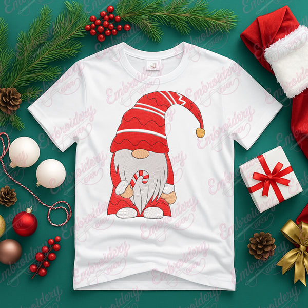 Christmas Holiday Gnome Embroidery Design