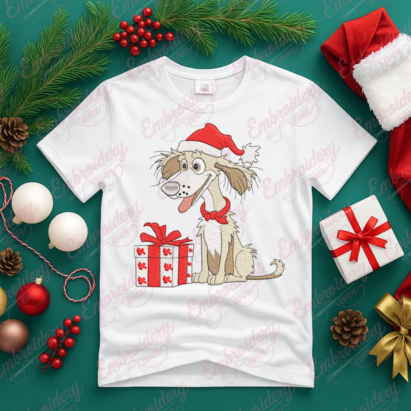 Dog Christmas Wish Embroidery Design