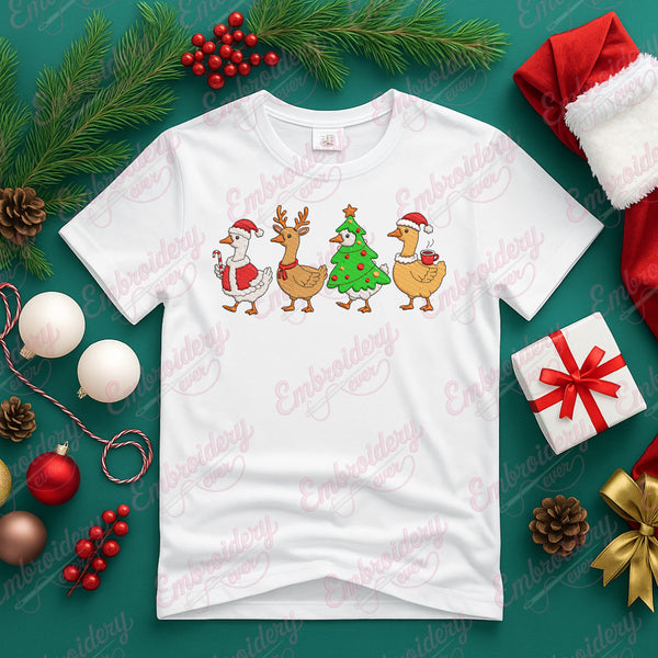 Christmas Goose Squad Embroidery Design