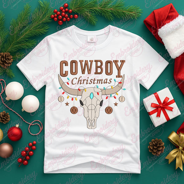 Cowboy Christmas Sublimation Embroidery Design