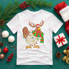 Christmas Chicken With Antlers Embroidery Design