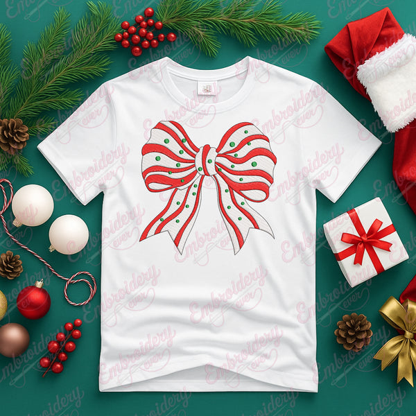 Cute Christmas Bow Embroidery Design
