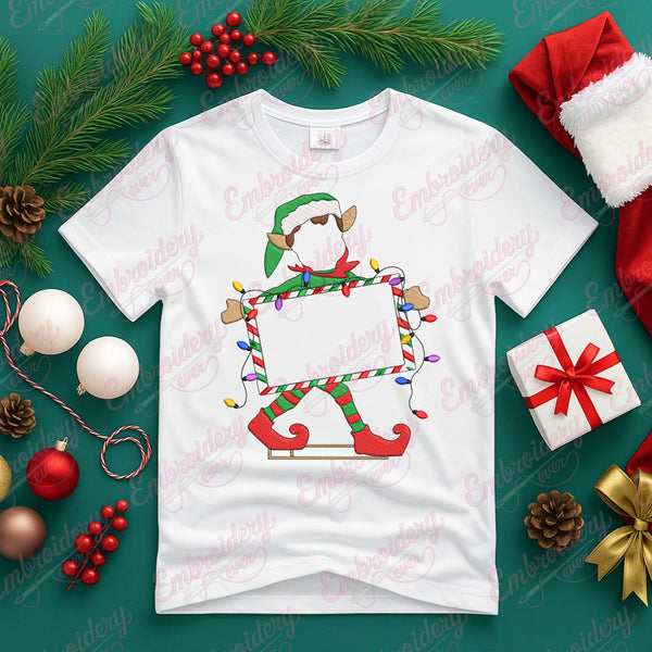 Merry Elf Banner Embroidery Design