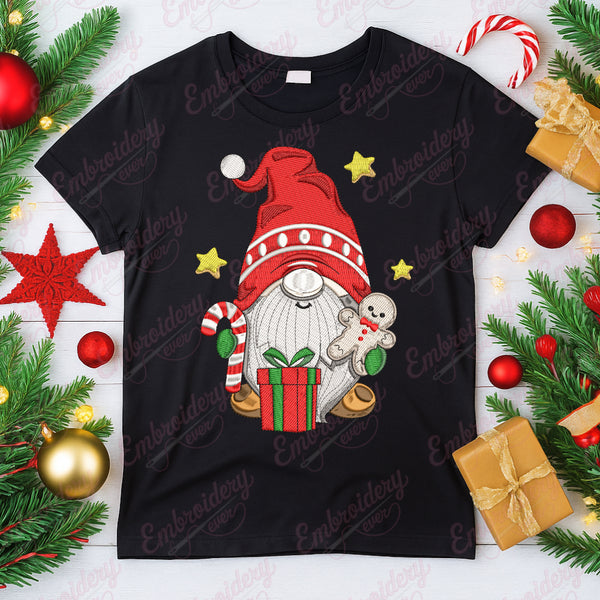 Festive Gnome Machine Embroidery Design