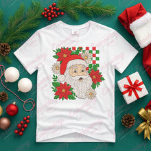 Checkered Christmas Santa Embroidery Design