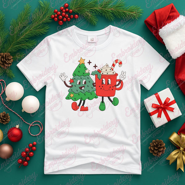 Christmas Tree & Ice Cram Embroidery Design