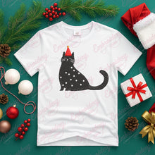 Black Cat In The Christmas Hat Embroidery Design