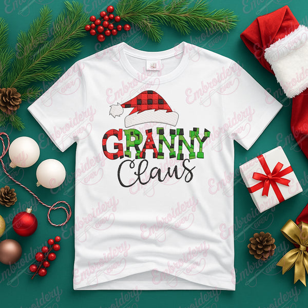 Granny Claus Christmas Embroidery Design