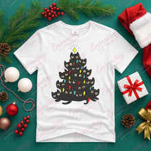 Black Cat Christmas Tree Embroidery Design