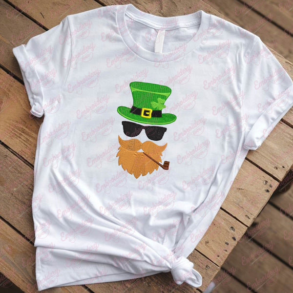 St Patrick's Day Leprechaun Face Embroidery Design