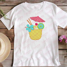 Pineapple Fruit Cocktail Summer Embroidery Design