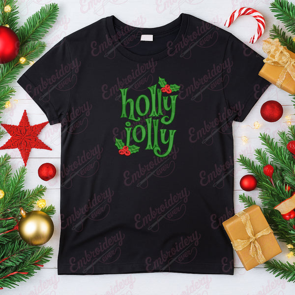 Holly Jolly Christmas Embroidery Design