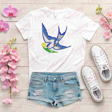 Bird With Flower Embroidery Design