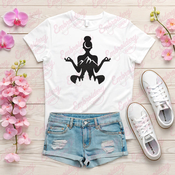 Lotus Yoga Embroidery Design