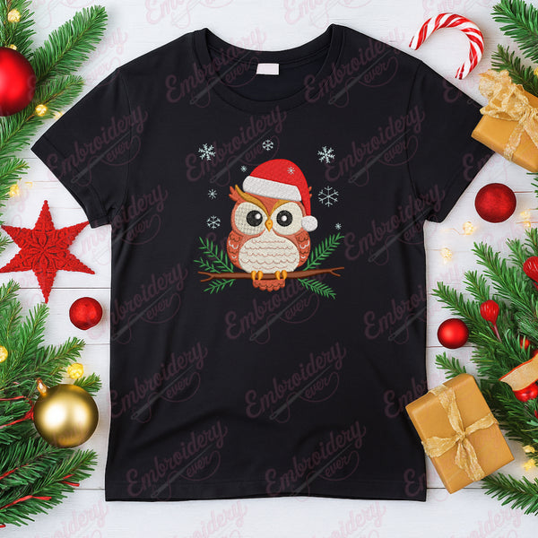 Christmas Snowy Owl Embroidery Design