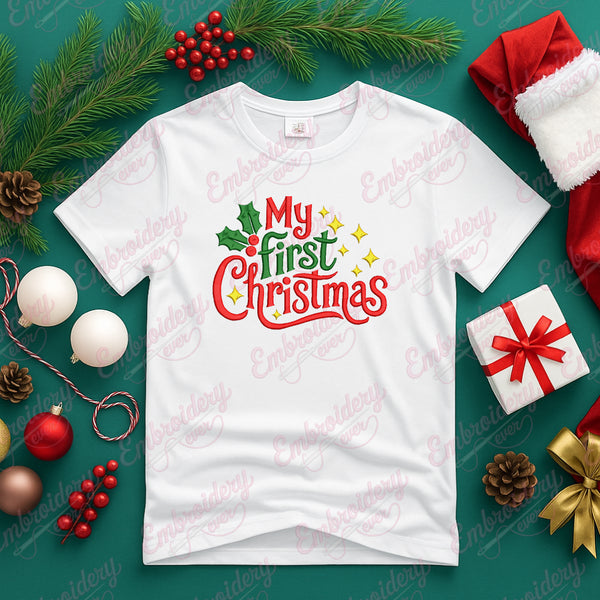 First Christmas Celebration Embroidery Design