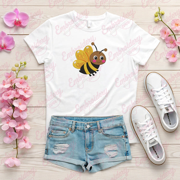 Cute Honey Bee Embroidery Design