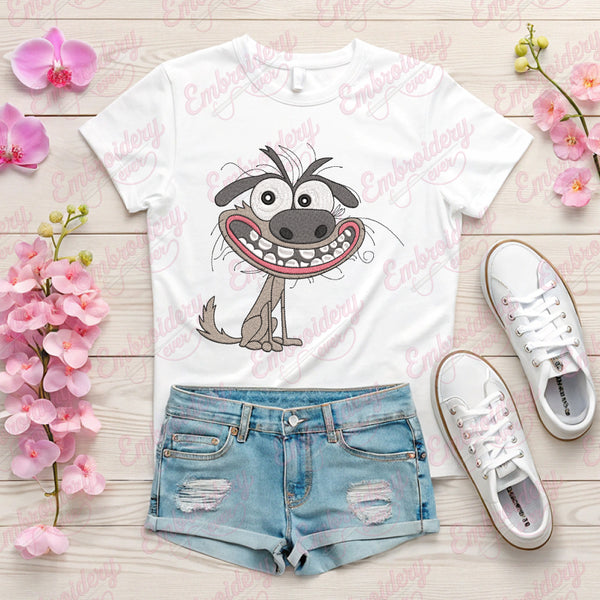 Crazy Dog Machine Embroidery Design