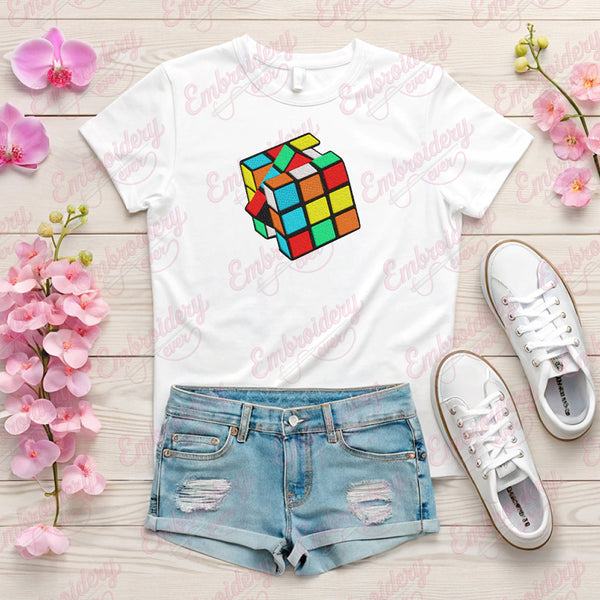 Rubik's Cube Puzzle Embroidery Design