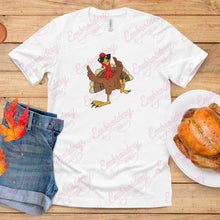 Dancing Turkey Thanksgiving Embroidery Design