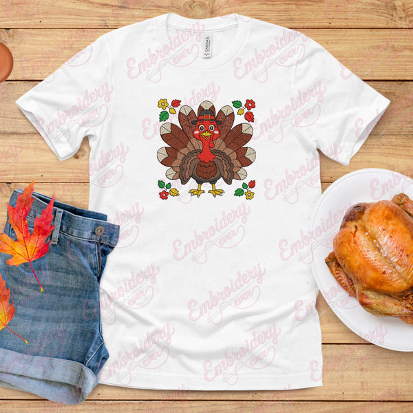 Cute Turkey Thanksgiving Embroidery Instant Download
