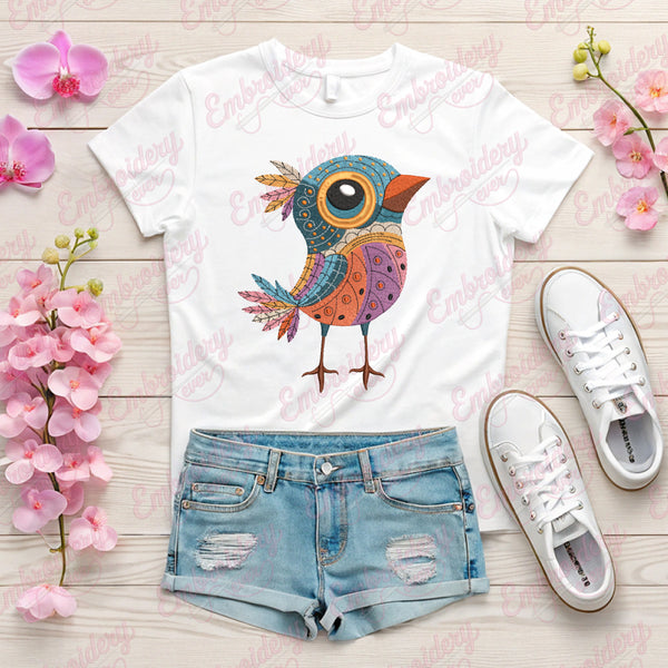 Elegant Bird Embroidery Design