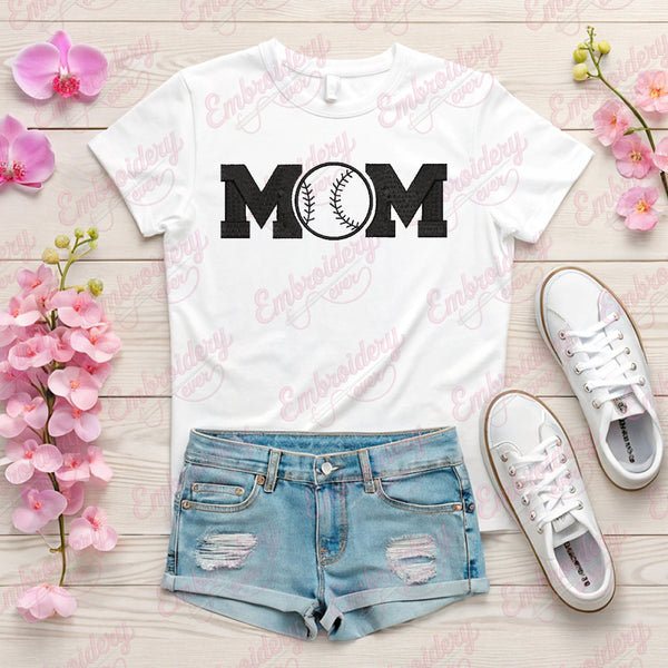 Mom Baseball Lover Embroidery Design