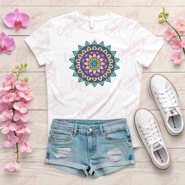 Beautiful Mandala Flower Embroidery Design