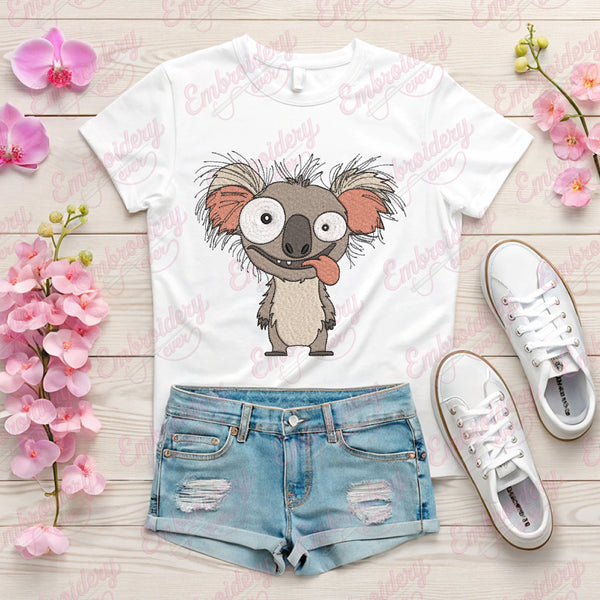 Funny Koala Embroidery Design