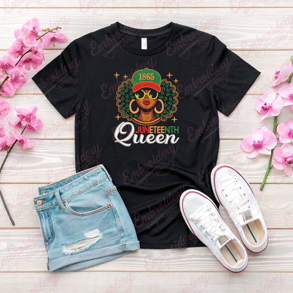 Black Queen African American Freedom Embroidery Design