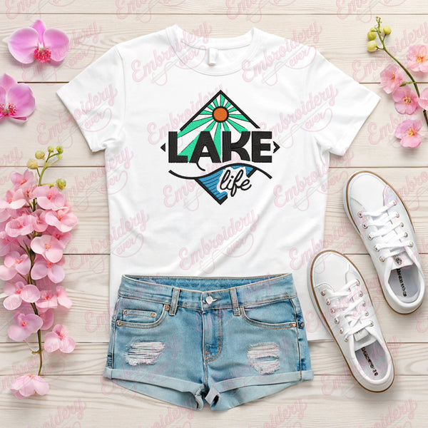 Lake Life Embroidery Design
