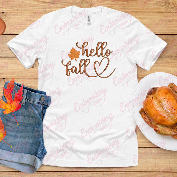 Hello Fall Embroidery Design