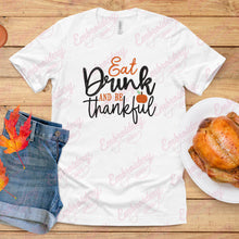 Eat Drink And Be Thankful Thanksgiving Embroidery Design