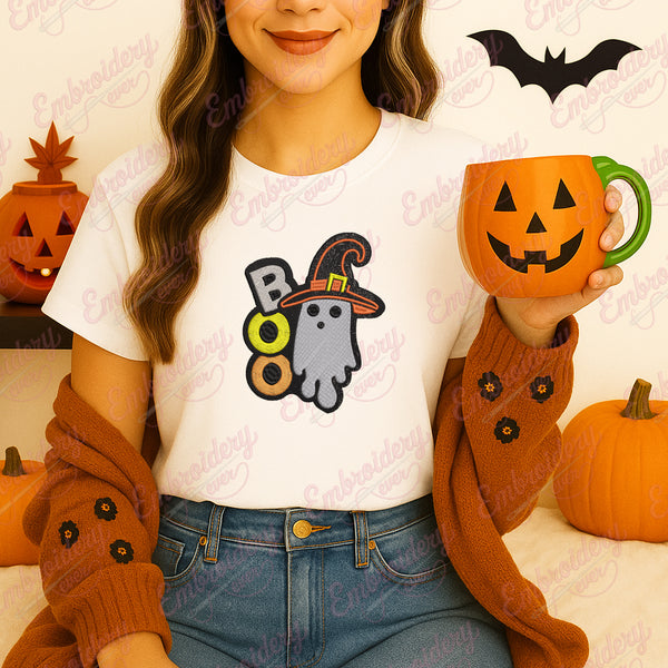 Cute Little Halloween Boo Machine Embroidery Design