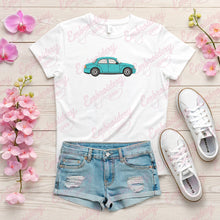 Classic Blue Car Embroidery Design