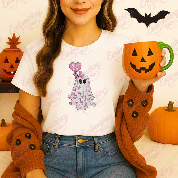 Halloween Love Be My Boo Embroidery Design