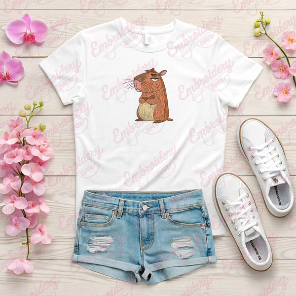 Cute Capybara Embroidery Design