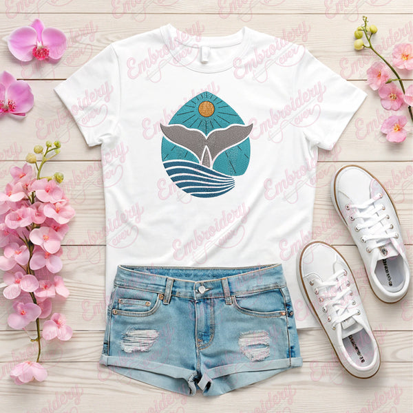 Whale Tail Embroidery Design