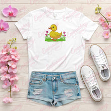 Cute Standing Duck In Green Grass Embroidery Design