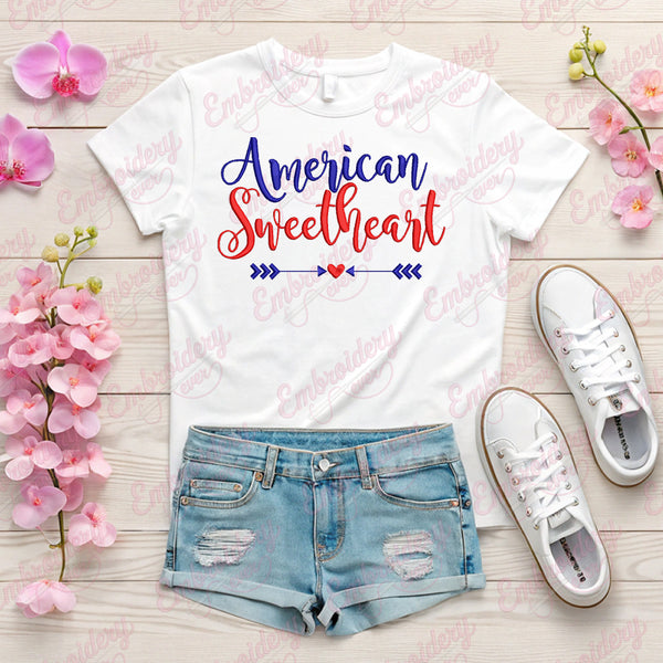 American Sweetheart Embroidery Design