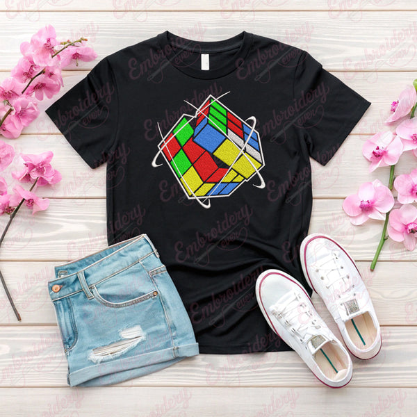 Rubik Cube Puzzle Embroidery Design