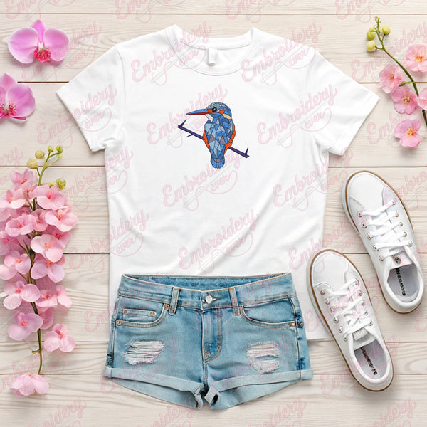 Kingfisher Bird Embroidery Design