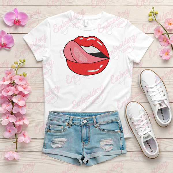Lips Machine Embroidery Design